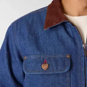 Veste de travail en denim doublée de sherpa de la série Crafted pour homme