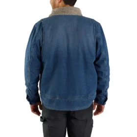 Veste en denim pour homme à coupe ample, doublée en sherpa